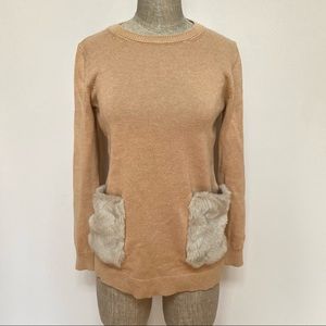 Crewcuts J. Crew Fur Pocket Sweater